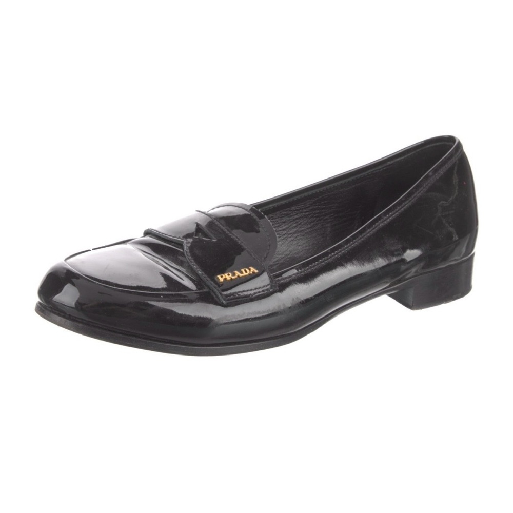 Prada Black Patent Leather Loafers IT 41 US 11